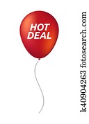 Isolated balloon with the text HOT DEAL