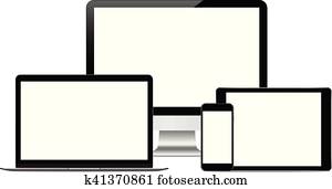 modern technology device vector drawing on white background modern technology device vector drawing on white background