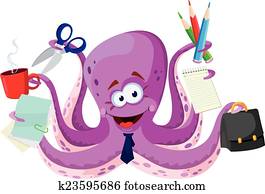 octopus with office supplies octopus with office supplies