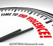 tempo, para, fim, violência, palavras, relógio, protesto, negocie, fim, guerra