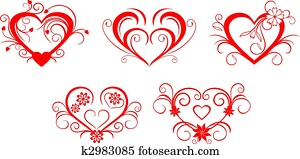 valentine, corazones