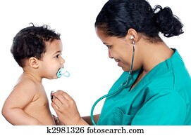 Young pediatrician with baby Young pediatrician with baby