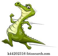 Alligator running vector art Alligator running vector art