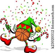 Basketball Christmas Elf Basketball Christmas Elf
