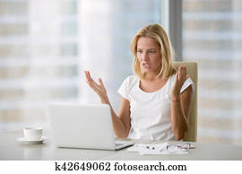 cansado, executiva, no trabalho