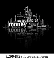 ilustrācija, ar, saimniecisks, terms