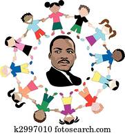 martin luther, rei, com, crianças