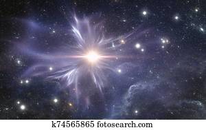 Supernova, massive star explosion. Space background Supernova, massive star explosion. Space background