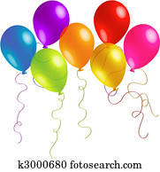 Beautiful Birthday Balloons with Long Ribbons Beautiful Birthday Balloons with Long Ribbons