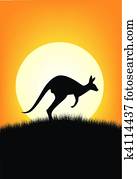 canguru, silueta