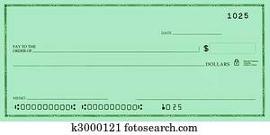 cheque en blanco, con, falso, números