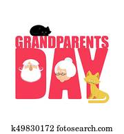 farföräldrar, day., farmor, och, grandfather., moget koppla