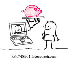 man with laptop and online banking man with laptop and online banking