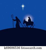 Mother Mary and Joseph Flee to Egypt Mother Mary and Joseph Flee to Egypt