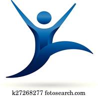 People fitness jumping logo