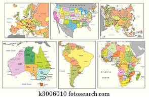 Political map of continents Political map of continents