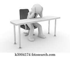 Thinking man at workplace