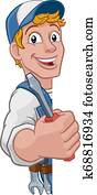 Electrician Cartoon Handyman Plumber Mechanic Electrician Cartoon Handyman Plumber Mechanic