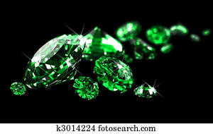 Emeralds on black surface Emeralds on black surface