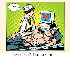 Love heart nurse and patient