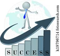 sucesso, financeiro, companhia, logotipo