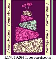 Vector wedding cake Vector wedding cake