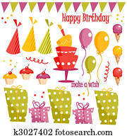 Birthday party graphic elements Birthday party graphic elements