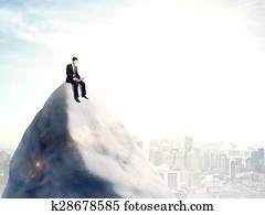 businessman sitting with notebook