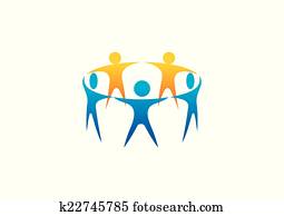 circle group people holding hand teamwork vector logo circle group people holding hand teamwork vector logo