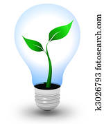 Green light bulb Green light bulb