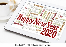 Happy New Year 2020 word cloud Happy New Year 2020 word cloud