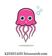 Jellyfish cute cartoon Jellyfish cute cartoon