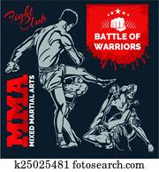 MMA Labels - Vector Mixed Martial Arts Design. MMA Labels - Vector Mixed Martial Arts Design.