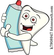 Tooth with toothpaste Tooth with toothpaste