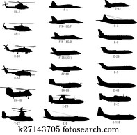 US Modern Military Aircraft Silhoue US Modern Military Aircraft Silhoue