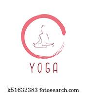 Yoga Logo with Zen Vector Design Yoga Logo with Zen Vector Design