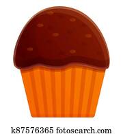 סתו, מפלגה, שוקולד, כאפכאק, icon,, ציור היתולי, סיגנון