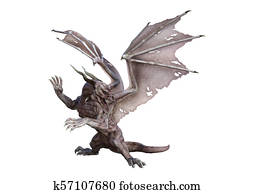3D Rendering Fantasy Vampire Dragon on White 3D Rendering Fantasy Vampire Dragon on White