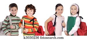 4 gyermekek, diákok, jelent iskola