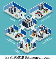 Datacenter Isometric Design Concept Datacenter Isometric Design Concept