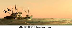 fishing boat in the sea fishing boat in the sea