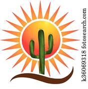 Logo sun and desert Logo sun and desert