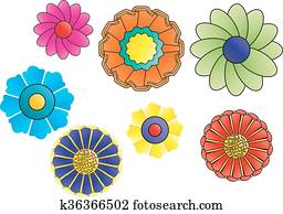 Black and white lace flowers and leaves isolated on white. Floral