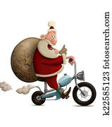 Santa Claus motorcycle delivery Santa Claus motorcycle delivery