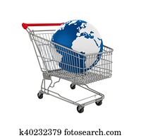 shopping cart, hos, klode jord