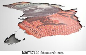 vertieft, land, landkarte, australia