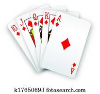 פוקר, כרטיסים, אדמומית ישרה, יהלומים, העבר