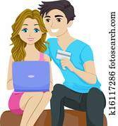 Couple Online Shopping Couple Online Shopping