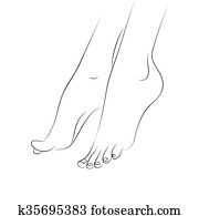 Feet outline. Pedicure concept Feet outline. Pedicure concept