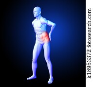 Medical man with back ache Medical man with back ache